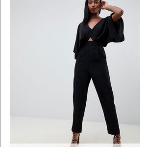 ASOS Black Wide Leg Jumpsuit with Kimono sleeves